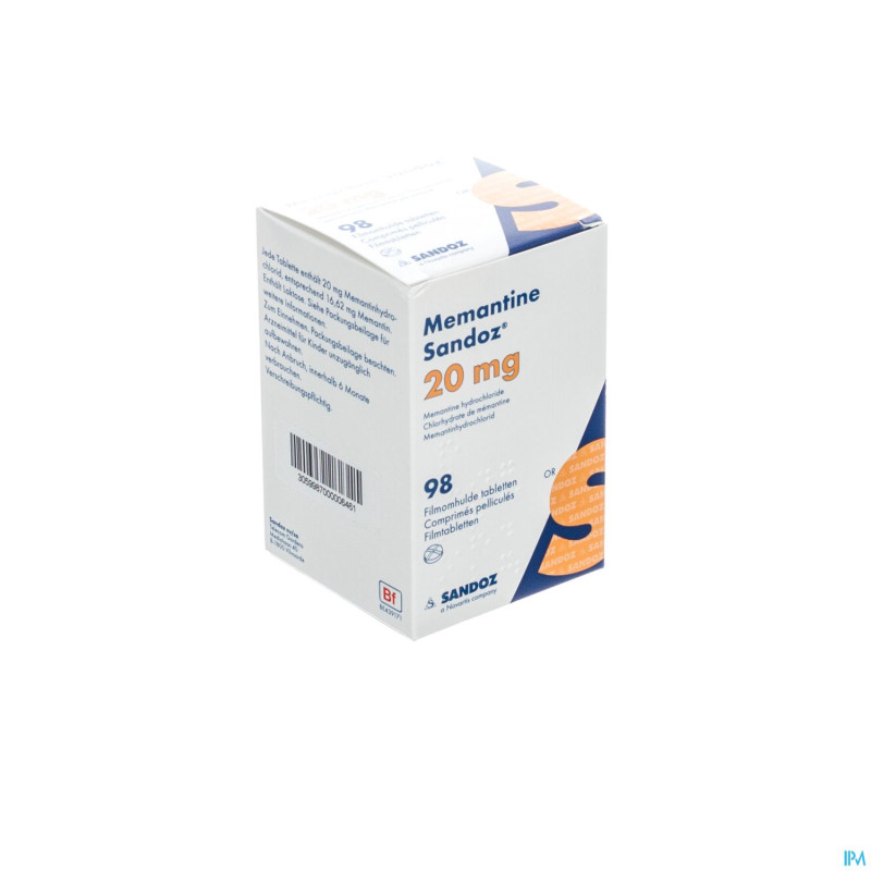 Memantine sandoz 20 mg comp pell 98 x  20 mg