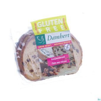 Damhert pain raisin coupe s/gluten    200g