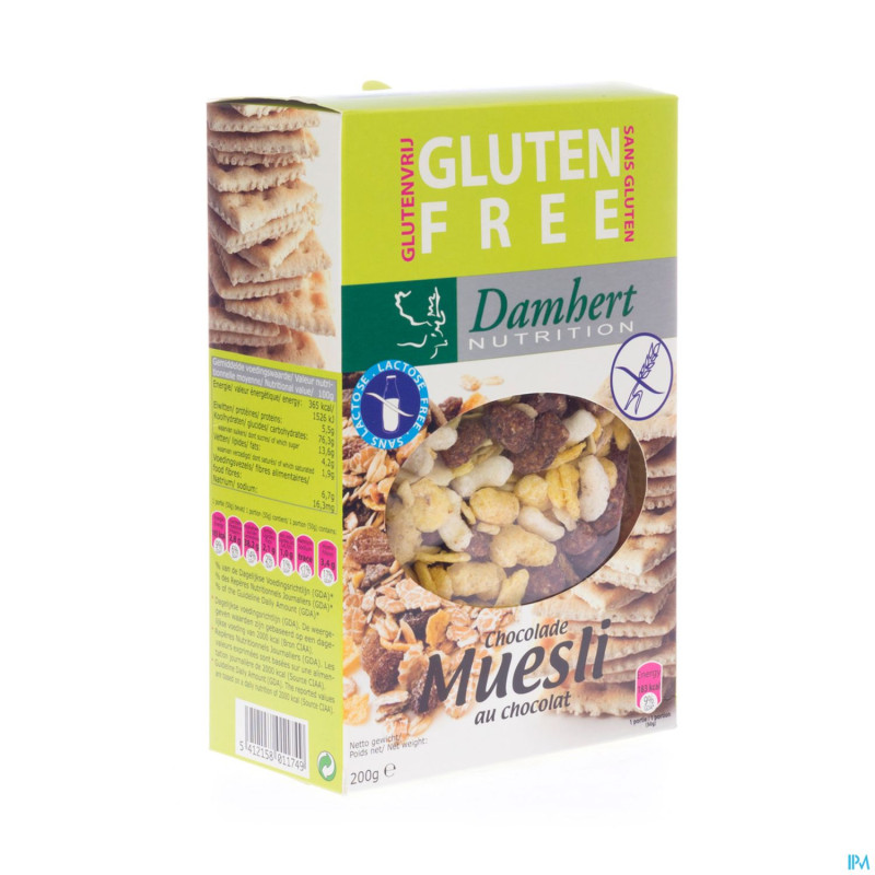 Damhert muesli chocolat s/gluten    250g