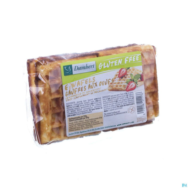 Damhert gaufres aux oeufs vanille s/gluten    4p