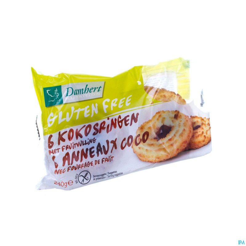 Damhert anneaux coco et fruit s/gluten    240g