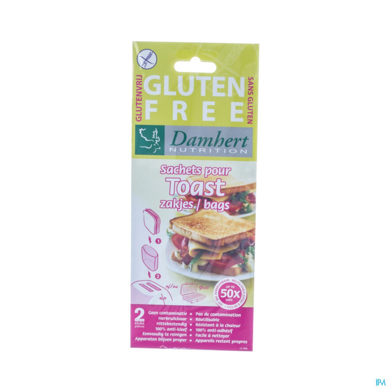 Damhert toast bags s/gluten    12p
