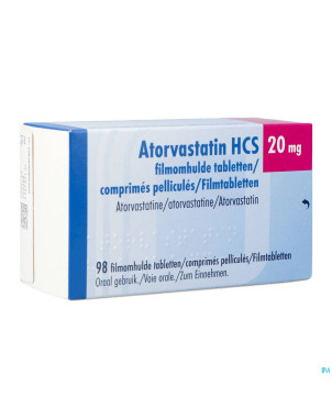 Atorvastatin hcs 20mg  comp pell 98