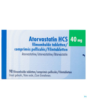 Atorvastatin hcs 40mg  comp pell 98