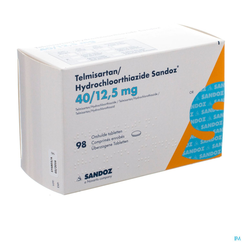 Telmisartan hydrochl sandoz 40/12,5 comp pell 98
