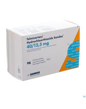 Telmisartan hydrochl sandoz 40/12,5 comp pell 98