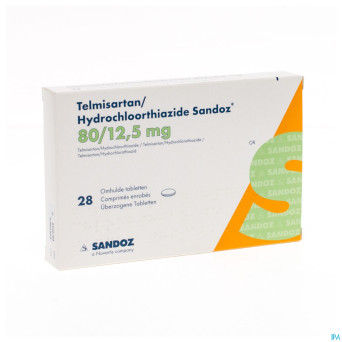 Telmisartan hydrochl sandoz 80/12,5 comp pell 28