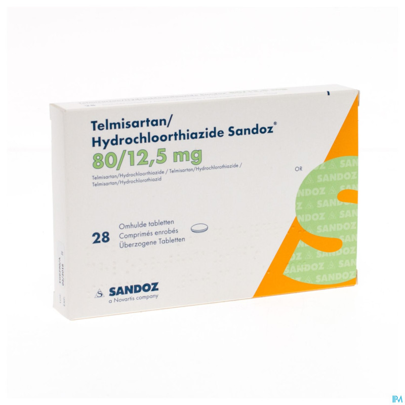 Telmisartan hydrochl sandoz 80/12,5 comp pell 28