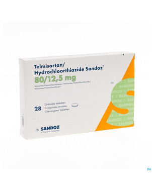 Telmisartan hydrochl sandoz 80/12,5 comp pell 28