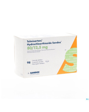 Telmisartan hydrochl sandoz 80/12,5 comp pell 98