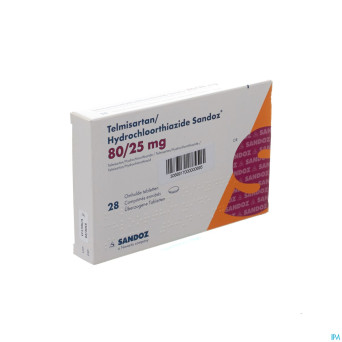 Telmisartan hydrochl sandoz 80/25,0 comp pell 28