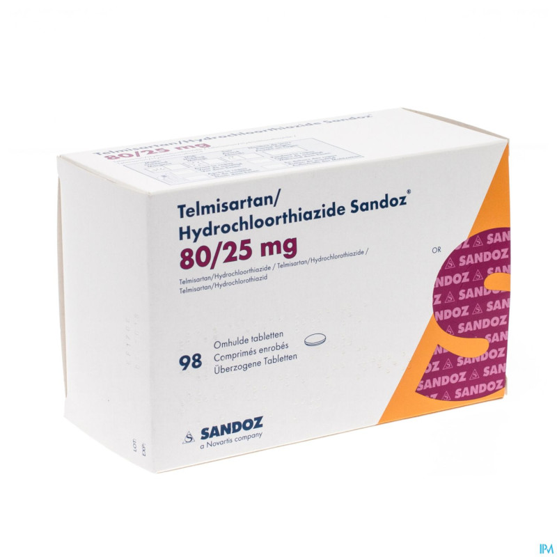 Telmisartan hydrochl sandoz 80/25,0 comp pell 98