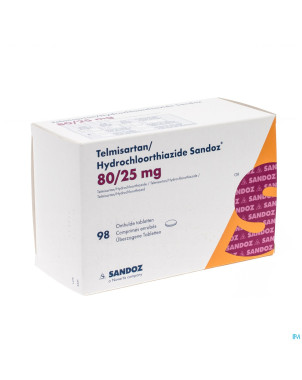 Telmisartan hydrochl sandoz 80/25,0 comp pell 98
