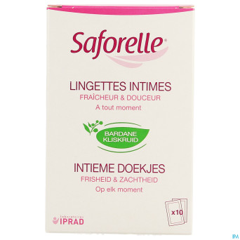 Saforelle lingettes intimes sach individuel 10