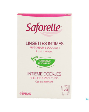 Saforelle lingettes intimes sach individuel 10