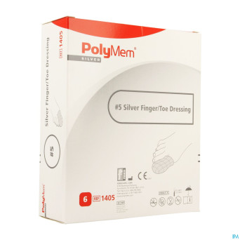 Polymem silver doigt/orteil dressing ster87-97mm 6