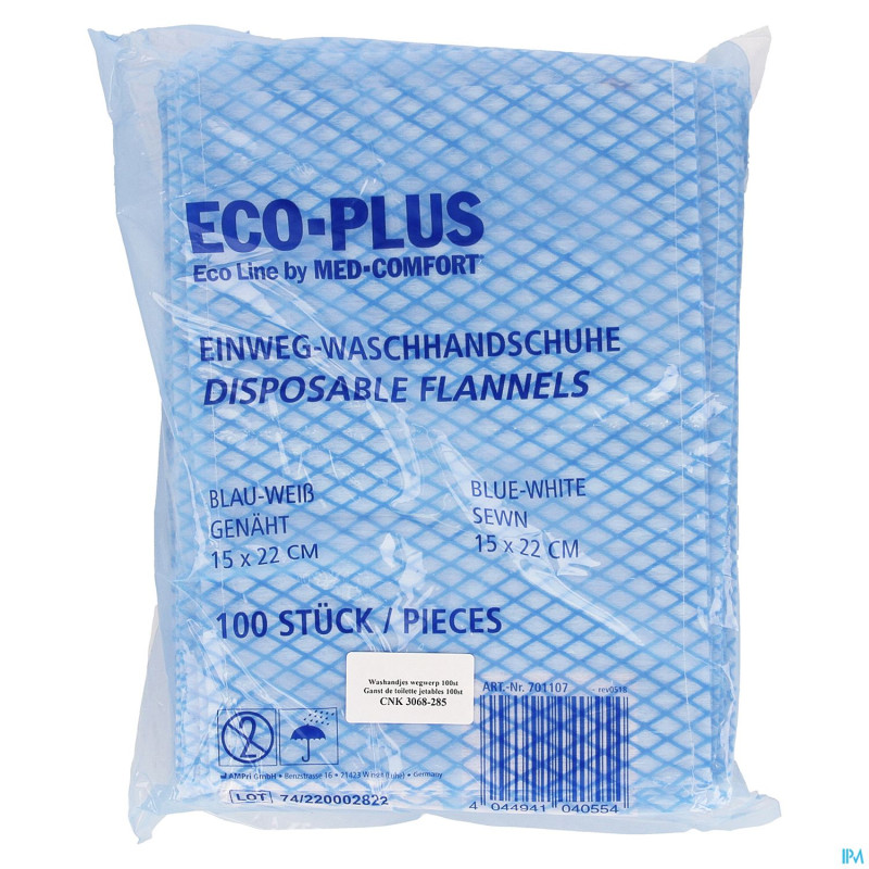 Gants de toilette jetables 100    covarmed