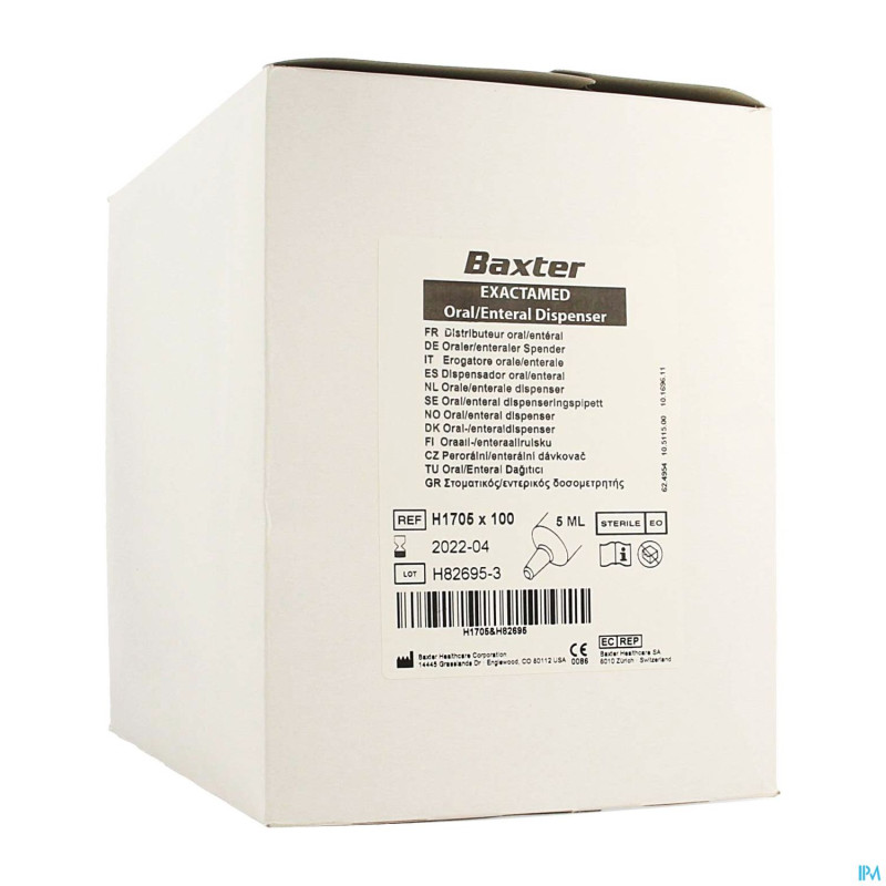 Exactamed purple syringe enteral tip ster  5ml 100