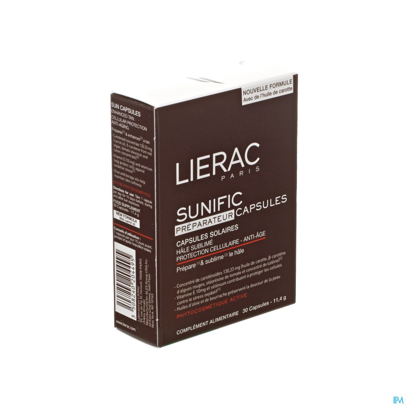 Lierac sunific preparateur bronzage caps 30