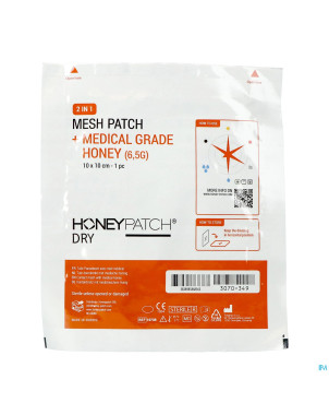 Honeypatch dry miel cicatr.7g+tulle ster.10x10cm 1