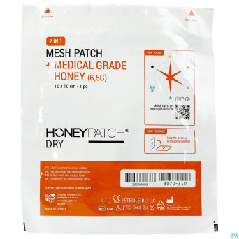 Honeypatch dry miel cicatr.7g+tulle ster.10x10cm 1