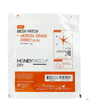 Honeypatch dry miel cicatr.7g+tulle ster.10x10cm 1