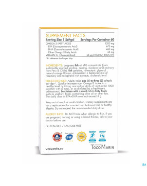 Unocardio 1000 + vit d 1000 softgels 60