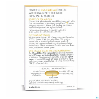 Unocardio 1000 + vit d 1000 softgels 60