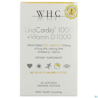 Unocardio 1000 + vit d 1000 softgels 60