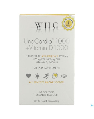 Unocardio 1000 + vit d 1000 softgels 60