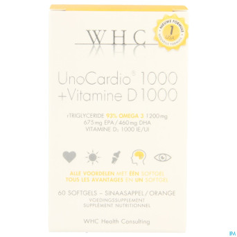 Unocardio 1000 + vit d 1000 softgels 60