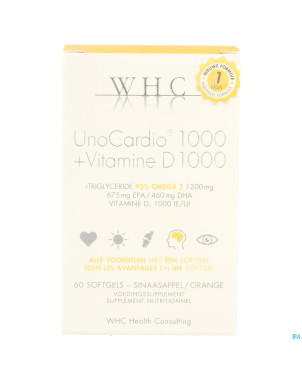 Unocardio 1000 + vit d 1000 softgels 60