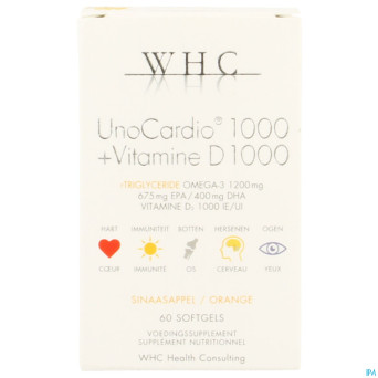 Unocardio 1000 + vit d 1000 softgels 60