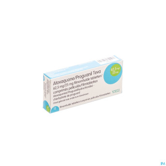 Atovaquone proguanil 62,5/25mg teva comp pell 12