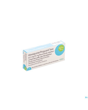 Atovaquone proguanil 62,5/25mg teva comp pell 12