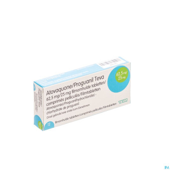 Atovaquone proguanil 62,5/25mg teva comp pell 12