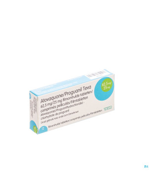 Atovaquone proguanil 62,5/25mg teva comp pell 12