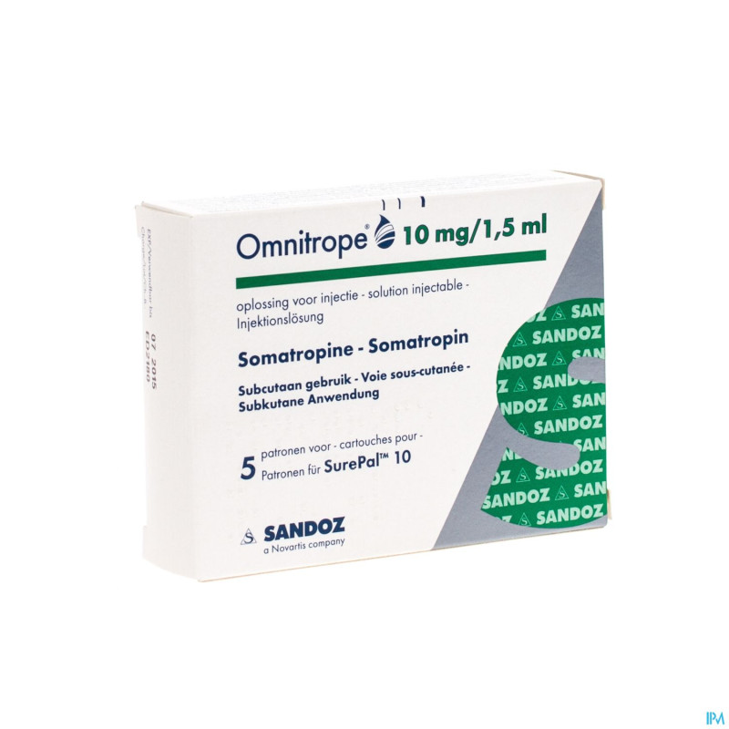 Omnitrope sandoz 10mg/1,5ml sol inj cart.verre  5