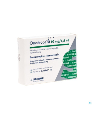 Omnitrope sandoz 10mg/1,5ml sol inj cart.verre  5