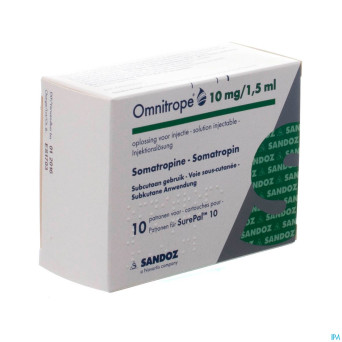 Omnitrope sandoz 10mg/1,5ml sol inj cart.verre 10