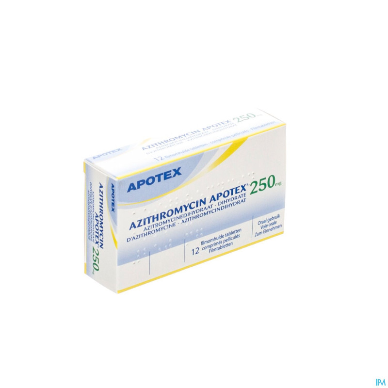 Azithromycin 250 mg apotex comp pell 12x250 mg
