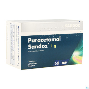 Paracetamol 1g sandoz tabl  60