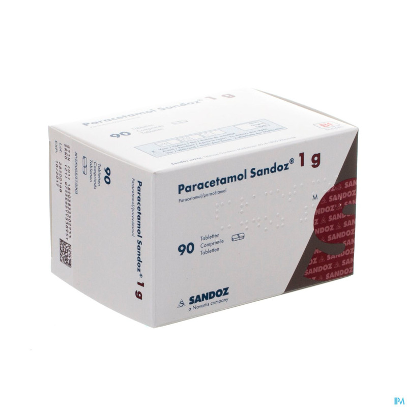 Paracetamol 1g sandoz tabl  90