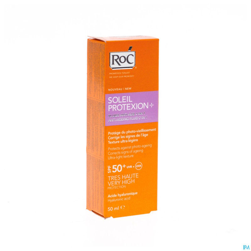 Roc sol protexion fluide aa 2en1 ip50+   tube 50ml