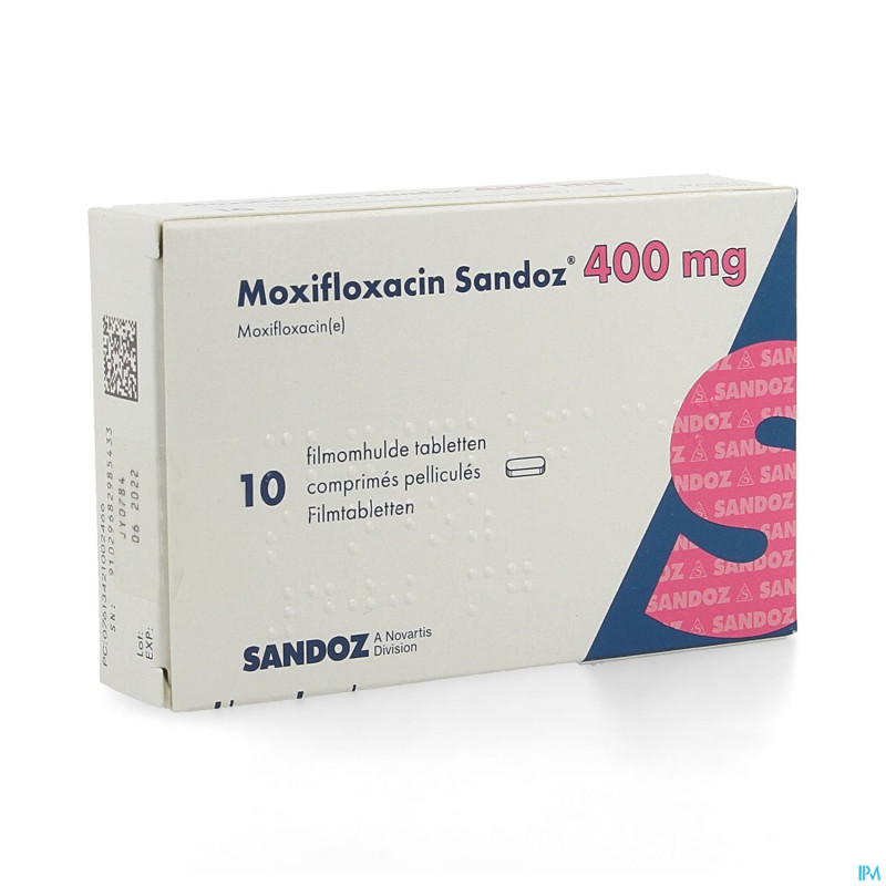 Moxifloxacin sandoz 400 mg comp pell 10