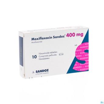Moxifloxacin sandoz 400 mg comp pell 10