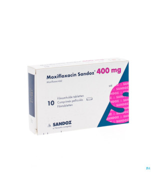 Moxifloxacin sandoz 400 mg comp pell 10