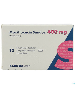 Moxifloxacin sandoz 400 mg comp pell 10