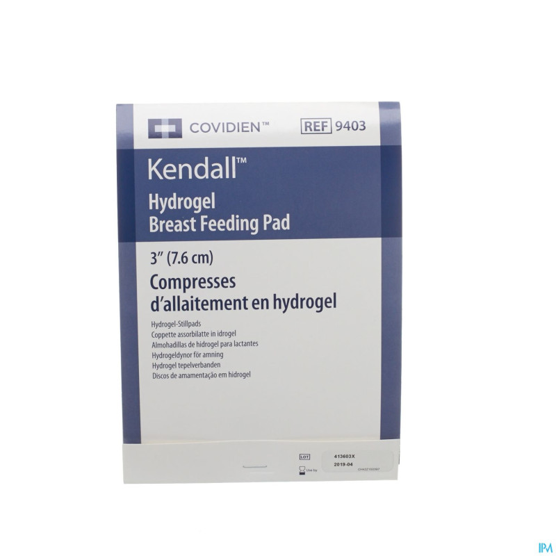 Kendall cp allaitement hydrogel diam.7,6cm 1 paire