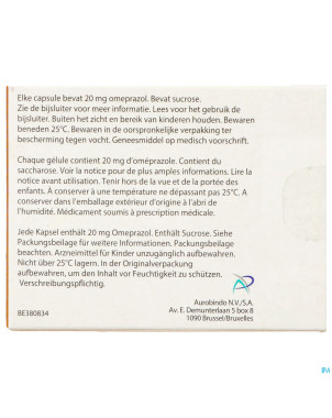 Omeprazol ab 20mg gastroresist.  28 blister